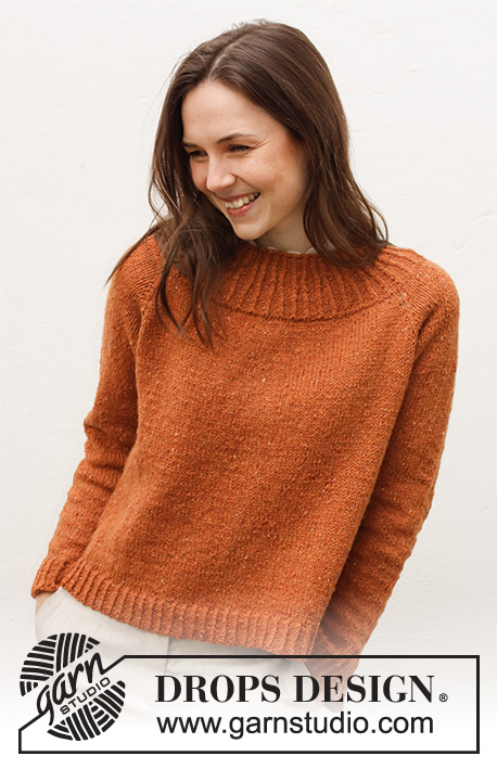 Warm My Heart / DROPS 228-18 - Knitted jumper for DROPS Soft Tweed. The piece is worked top down with raglan, split in the sides and ribbed edges. Sizes XS - XXL.