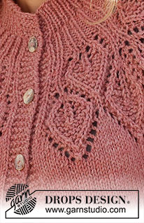 Autumn Wreath Jacket / DROPS 228-2 - Knitted jacket in DROPS Nepal. The piece is worked top down, with round yoke and leaf pattern. Sizes S - XXXL.