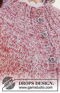 Frosted Cranberries / DROPS 228-28 - Strikket jakke i 2 tråder DROPS Alpaca. Arbeidet strikkes ovenfra og ned med rundfelling. Størrelse XS - XXL.