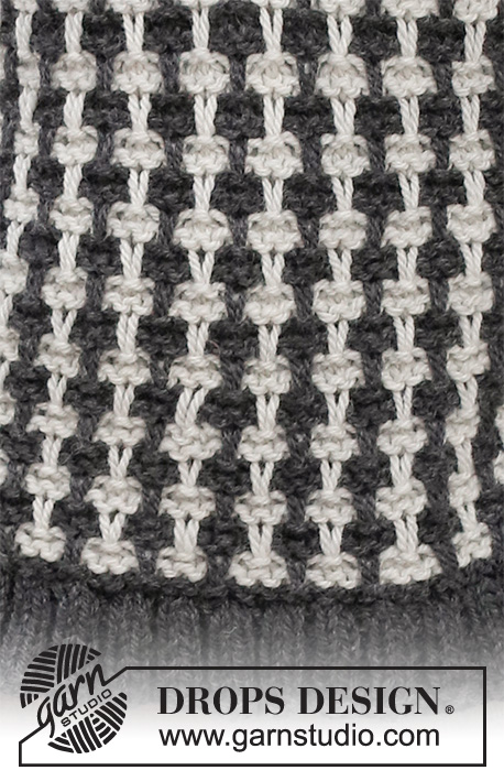 School Run / DROPS 228-35 - Vesta s V- výstřihem pletená vzorem pepito z příze DROPS Alaska. Velikost: S - XXXL
