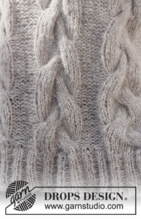 Evening Fires / DROPS 228-37 - Colete tricotado com torcidos e canelado, com 2 fios DROPS Brushed Alpaca Silk ou 1 fio DROPS Wish. Do S ao XXXL