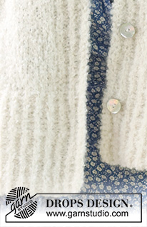 Soft Journey Cardigan / DROPS 230-10 - Rozpinany sweter na drutach z włóczek DROPS Alpaca Bouclé i DROPS Kid-Silk, przerabiany od dołu do góry dżersejem, z brzegami ściągaczem, pęknięciami na bokach i rękawami ¾. Od S do XXXL.