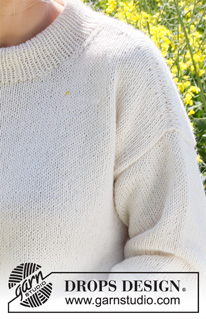Camomile / DROPS 230-16 - Knitted sweater in DROPS Puna. The piece is worked bottom up, with double neck. Sizes S - XXXL.