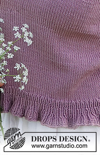 Plum Perfect / DROPS 232-20 - Knitted top in DROPS Muskat. The piece is worked bottom up in stocking stitch with a flounce-edge. Sizes S - XXXL.