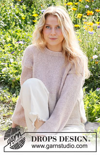 Dusky Rose / DROPS 232-34 - Knitted sweater in DROPS Air. The piece is worked bottom up with stripes. Sizes S - XXXL.