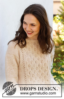 Honey Joy / DROPS 232-38 - Knitted sweater in DROPS Air. The piece is worked bottom up, with honeycomb/lace pattern. Sizes S - XXXL.