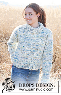 Winter Awakens / DROPS 236-21 - Knitted jumper in 1 strand DROPS Fabel and 1 strand DROPS Wish or 1 strand DROPS Snow. Piece is knitted bottom up in stocking stitch. Size: S - XXXL