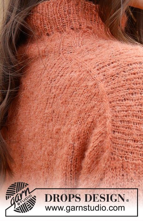 Marmalade / DROPS 236-23 - Knitted jumper in DROPS Brushed Alpaca Silk. The piece is worked top down with European shoulders / diagonal shoulders. Sizes S - XXXL.