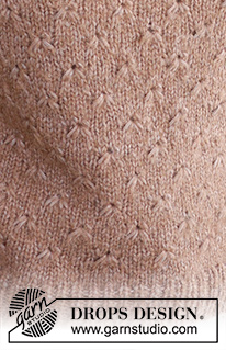 Country Spice / DROPS 237-19 - Gebreide trui in DROPS Air. Het werk wordt van boven naar beneden gebreid met zadelschouders en reliëfpatroon. Maat: S - XXXL