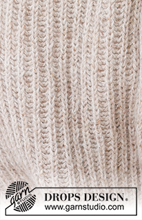 Caramel Macchiato / DROPS 237-20 - Gebreide trui in DROPS Soft Tweed en DROPS Kid-Silk. Het werk wordt van onder naar boven gebreid met Engelse patentsteek. Maat: S - XXXL