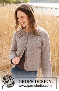 Autumn in the Air Cardigan / DROPS 237-21 - Knitted jacket in DROPS Karisma or DROPS Daisy. The piece is worked top down with raglan and cables. Sizes S - XXXL.