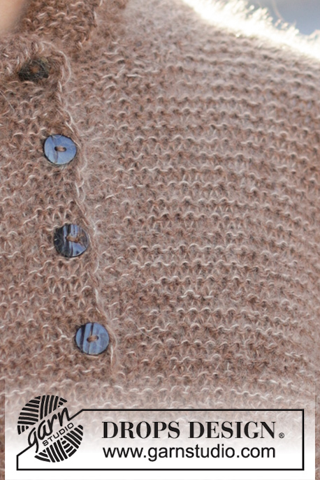Woodland Pixie / DROPS 237-5 - Strikket genser med hette i DROPS Nord og DROPS Kid-Silk. Arbeidet strikkes nedenfra og opp i riller med splitt i halsen og splitt i sidene. Størrelse S - XXXL.