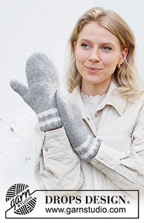 Grey Day Mittens / DROPS 242-50 - Knitted and felted mittens in DROPS Lima.