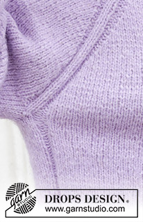 Winter Iris Cardigan / DROPS 243-19 - Gilet tricoté de haut en bas en DROPS Air. Se tricote avec emmanchures raglan et col montant, doublé. Du XS au XXL.