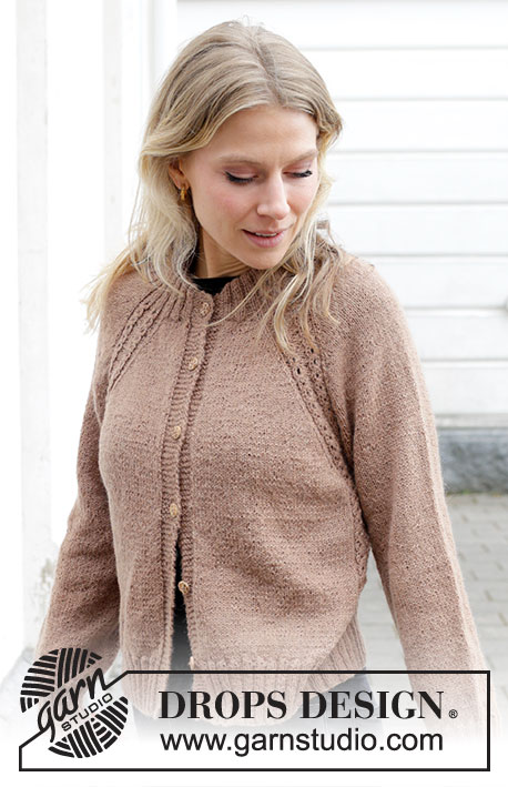 Spill the Beans Cardigan / DROPS 244-6 - Knitted jacket in DROPS Alpaca. The piece is worked top down with double neck, raglan and cables. Sizes S - XXXL.