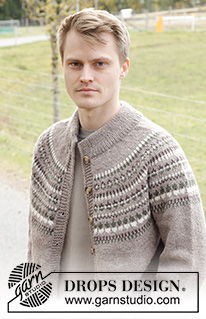 Boreal Circle Cardigan / DROPS 246-10 - Knitted jacket for men in DROPS Karisma. The piece is worked top down with round yoke and Nordic pattern. Sizes S - XXXL.
