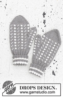 Winter Twilight Gloves / DROPS 246-18 - Mitenes tricotadas para homem com jacquard norueguês em DROPS Merino Extra Fine.
