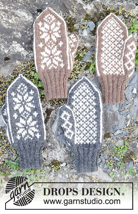 Snow Flake Mittens / DROPS 246-20 - Luvas tricotadas para homem em DROPS Nepal. Tricotam-se com jacquard norueguês.