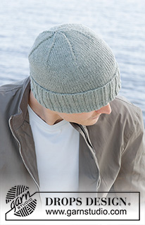 Leknes Hat / DROPS 246-32 - Męska czapka na drutach, z włóczki DROPS Merino Extra Fine. Od M do XL
