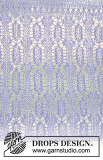 Perfectly Provence Cardigan / DROPS 250-21 - Gebreid vest in 2 draden DROPS Kid-Silk of 1 draad DROPS Brushed Alpaca Silk. Het werk wordt van onder naar boven gebreid met kantpatroon, V-hals en ingenaaide mouwen. Maten S - XXXL.