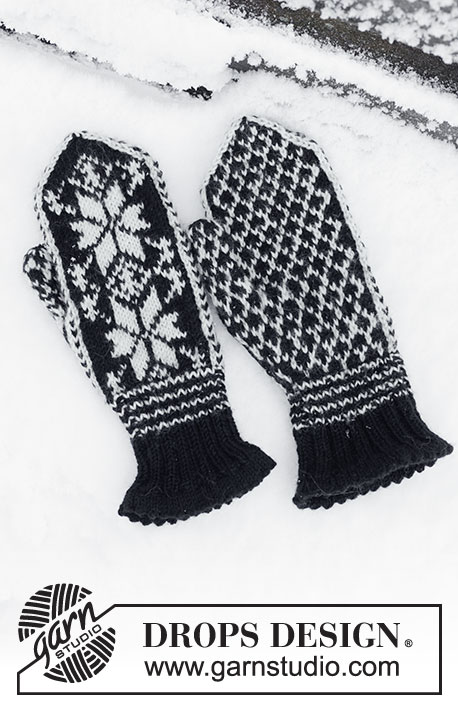 DROPS 28-15 - DROPS sweater i Karisma med nordisk Lus og Vanter i Dame- og Herrestr