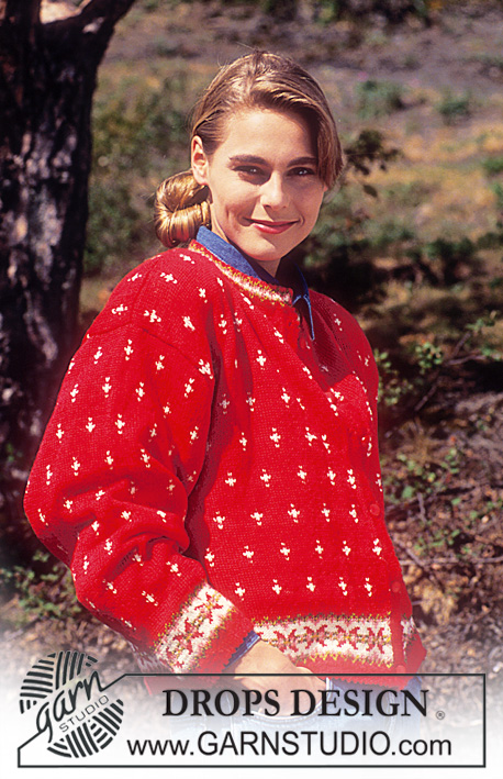 Laura Maja / DROPS 28-7 - Rozpinany sweter na drutach, z żakardem norweskim, z włóczki DROPS Alpaca. Od S do L.
