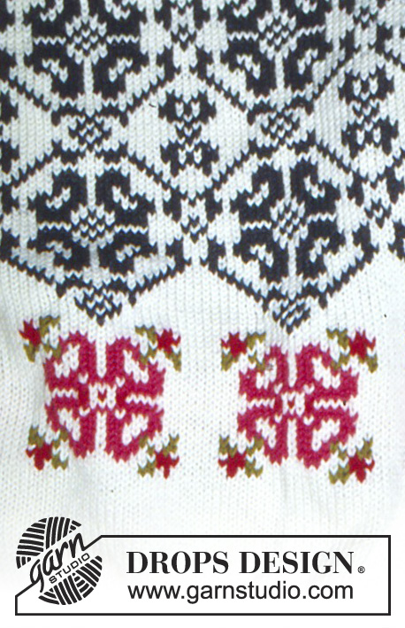 DROPS 32-17 - DROPS Sweater i Karisma med nordisk rosenbort