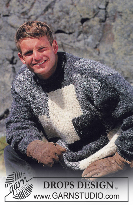 DROPS 39-24 - DROPS Herre-sweater i Fisherman med rudemønster