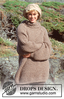 The Big Cozy / DROPS 40-11 - DROPS tröja med fläta och falsk patent i Alpaca och Kid Silk. Lång eller Kort Modell.