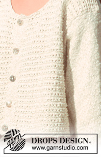 Sand Textures / DROPS 41-1 - Rozpinany sweter na drutach, ściegiem strukturalnym, z włóczki DROPS Bomull-Lin. Od S do L.