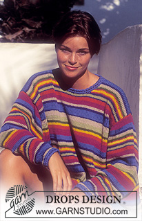 Rainbows of Fun / DROPS 46-4 - DROPS Sweater in Paris with stripes 