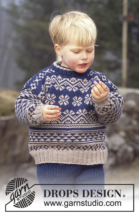 Lille Otto / DROPS 47-5 - DROPS Jumper for children with pattern borders in Karisma Superwash.