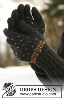 DROPS 52-18 - DROPS genser til herre i Karisma med nordisk snøstjerner og lus + lue og vanter