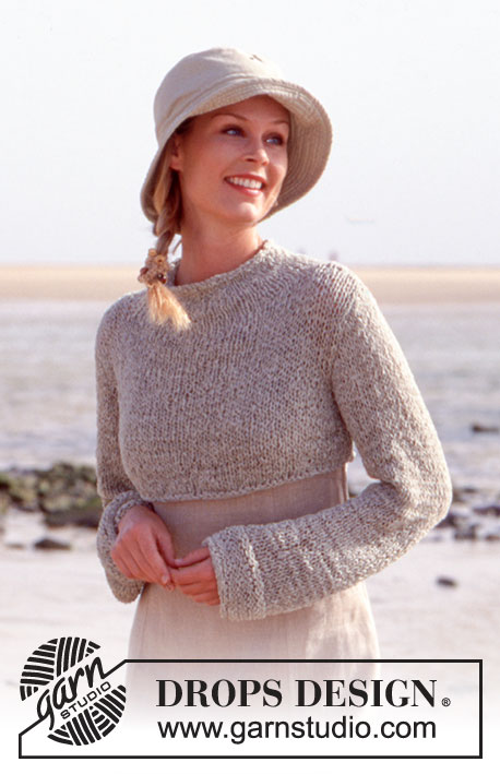 Maricel / DROPS 65-20 - Knitted Short sweater in DROPS Passion or DROPS Sky