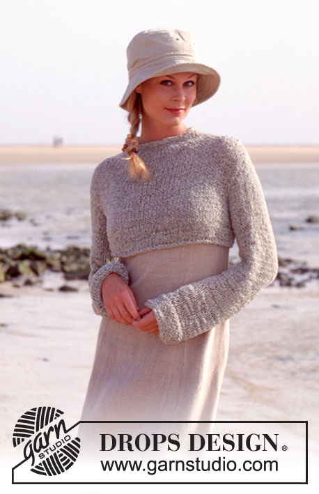 Maricel / DROPS 65-20 - Knitted Short sweater in DROPS Passion or DROPS Sky