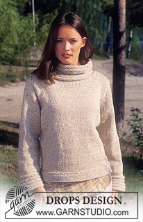 Home Again / DROPS 66-12 - DROPS Pullover in Karisma Ull-Tweed and Cotton Viscose. 