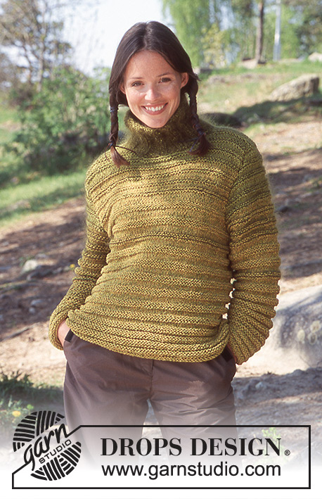 Springs Larches / DROPS 67-1 - Sweter na drutach z włóczek DROPS Silke Tweed i Vienna