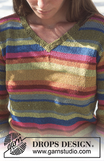 Taste of the Tropics / DROPS 68-11 - DROPS Loosely-knit Pullover in Silke-Tweed and Cotton-Viscose.