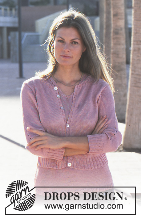 Summer Companion / DROPS 68-4 - Cardigan with 3/4 sleeves in DROPS Cotton Viscose.