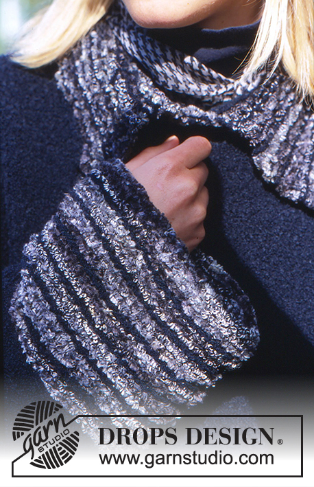 DROPS 72-15 - Szeroki sweter DROPS z włóczek Ull-Bouclé i Vamp