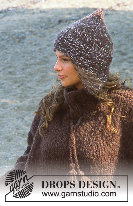Hot Chocolate / DROPS 79-19 - Wide DROPS Pullover, Hat and Scarf in Alpaca Boucle and Vivaldi
