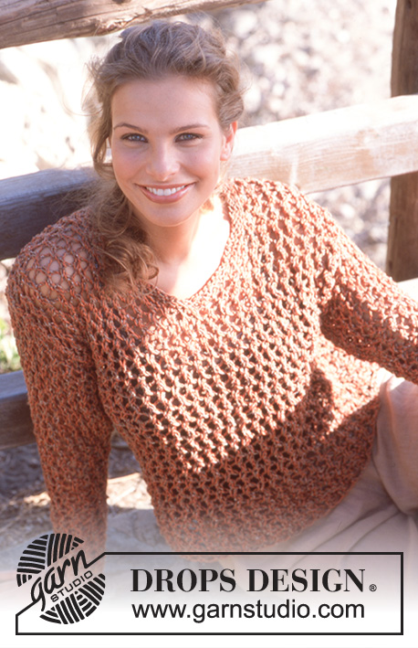 Cool Moments / DROPS 81-18 - DROPS Pullover in Silke-Tweed and Cotton Viscose or Flora and Safran