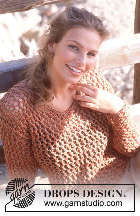 Cool Moments / DROPS 81-18 - DROPS Pullover in Silke-Tweed and Cotton Viscose or Flora and Safran