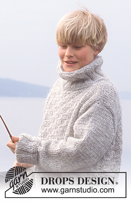 Bucket List / DROPS 85-24 - Men's knitted jumper with texture and high neck in DROPS Karisma and DROPS Alpaca