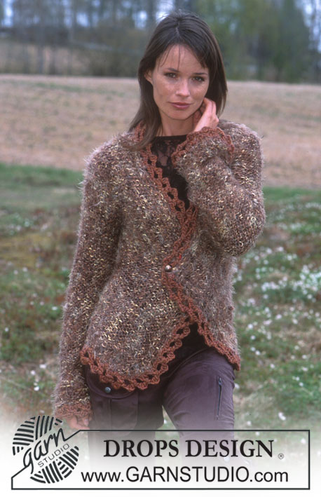 DROPS 92-11 - DROPS Cardigan in Fox and crochet edging in Snow.