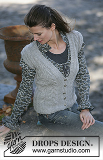 Marianela / DROPS 96-8 - DROPS Sleeveless cardigan with cable patterns in Alpaca 