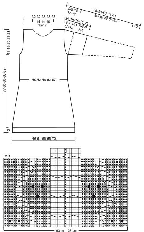 Туніка-сукня з довгими або короткими рукавами - схема