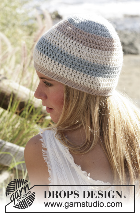 Girlfriend / DROPS 99-26 - DROPS crochet hat made with “Silke-Alpaca”. 
