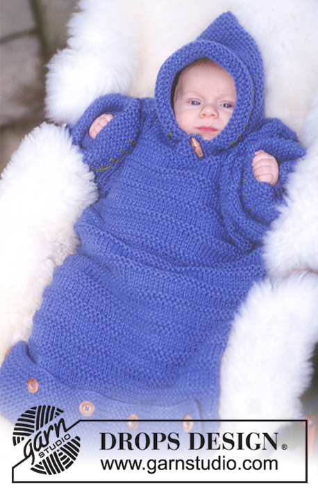 DROPS Baby 10-10 - Schlafsack in Alaska mit Kapuze 

