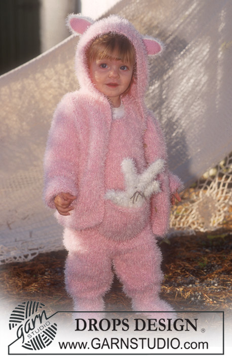 Lapin Rose / DROPS Baby 10-2 - Jacket and jumpsuit in Pelliza and Baby-ull. Soft rabbit in Pelliza
